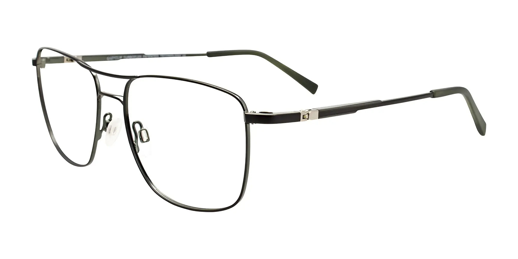 EasyClip EC579 Eyeglasses with Clip-on Sunglasses Satin Steel Green & Matt Black EasyClip EC579 Eyeglasses with Clip-on Sunglasses Satin Steel Green & Matt Black