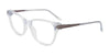 EasyClip EC584 Eyeglasses with Clip-on Sunglasses | Size 52 / Crystal/Crystal & Steel
