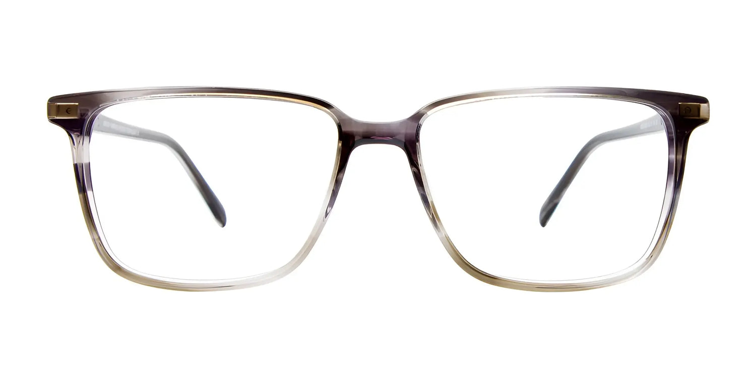 The EasyClip EC589 Eyeglasses by EasyClip feature a clear, square design with a dark-to-light gradient and include an optional polarized clip-on for added UV protection. Size 55. The EasyClip EC589 Eyeglasses by EasyClip feature a clear, square design with a dark-to-light gradient and include an optional polarized clip-on for added UV protection. Size 55.