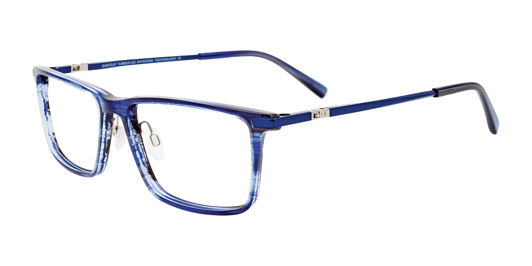 EasyClip EC590 Eyeglasses with Clip-on Sunglasses Blue Striped EasyClip EC590 Eyeglasses with Clip-on Sunglasses Blue Striped