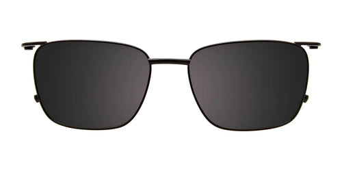 EasyClip EC592 Eyeglasses with Clip-on Sunglasses / Size 54 / Black & Dark Steel / Matt Black