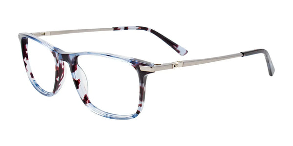 EasyClip EC595 Eyeglasses with Clip-on Sunglasses | Size 52 / Demi Blue
