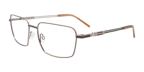 EasyClip EC596 Eyeglasses with Clip-on Sunglasses / Size 58 / Matt Brown & Steel / Brown
