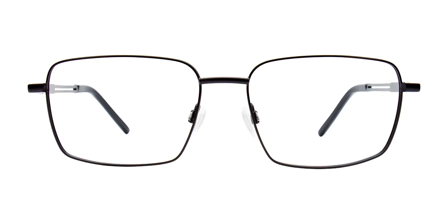 EasyClip EC596 Eyeglasses by EasyClip feature black, rectangular thin frames and come with convenient clip-on sunglasses, offering versatility and style in one package. Shown front-facing on a white background. EasyClip EC596 Eyeglasses by EasyClip feature black, rectangular thin frames and come with convenient clip-on sunglasses, offering versatility and style in one package. Shown front-facing on a white background.