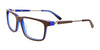 EasyClip EC599 Eyeglasses with Clip-on Sunglasses | Size 50 / Brown Matt & Cryst Blue/Brown Matt & Cryst Blue