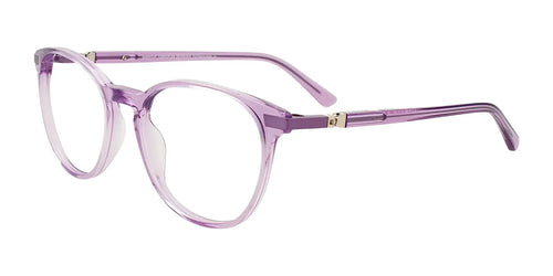 EasyClip EC601 Eyeglasses with Clip-on Sunglasses / Size 52 / Crystal Lilac/Crystal Lilac