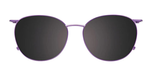 EasyClip EC601 Eyeglasses with Clip-on Sunglasses / Size 52 / Crystal Lilac/Crystal Lilac