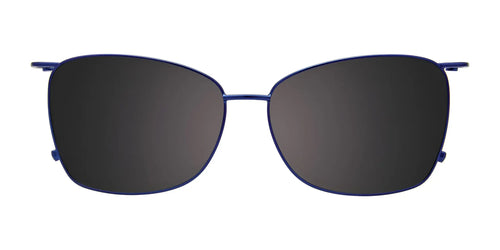 EasyClip EC602 Eyeglasses with Clip-on Sunglasses / Size 55 / Crystal Light Blue / Crystal Light Blue