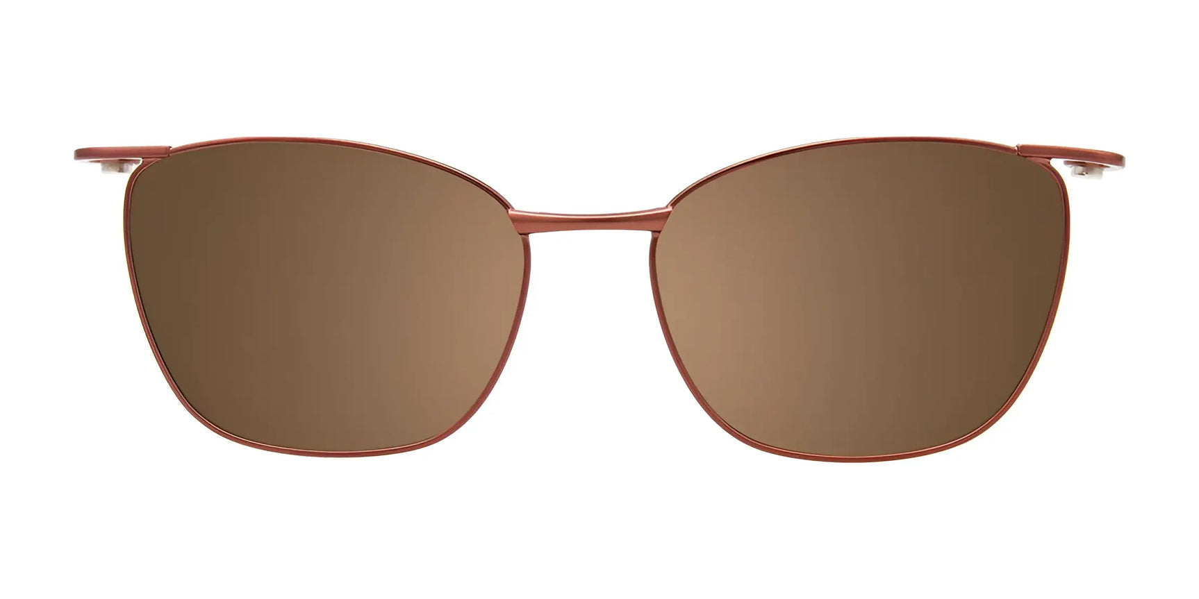 EasyClip EC605 Eyeglasses with Clip-on Sunglasses by EasyClip feature rectangular lenses, a thin reddish-brown metal frame, and UV protection for stylish sun safety. Size 49. EasyClip EC605 Eyeglasses with Clip-on Sunglasses by EasyClip feature rectangular lenses, a thin reddish-brown metal frame, and UV protection for stylish sun safety. Size 49.