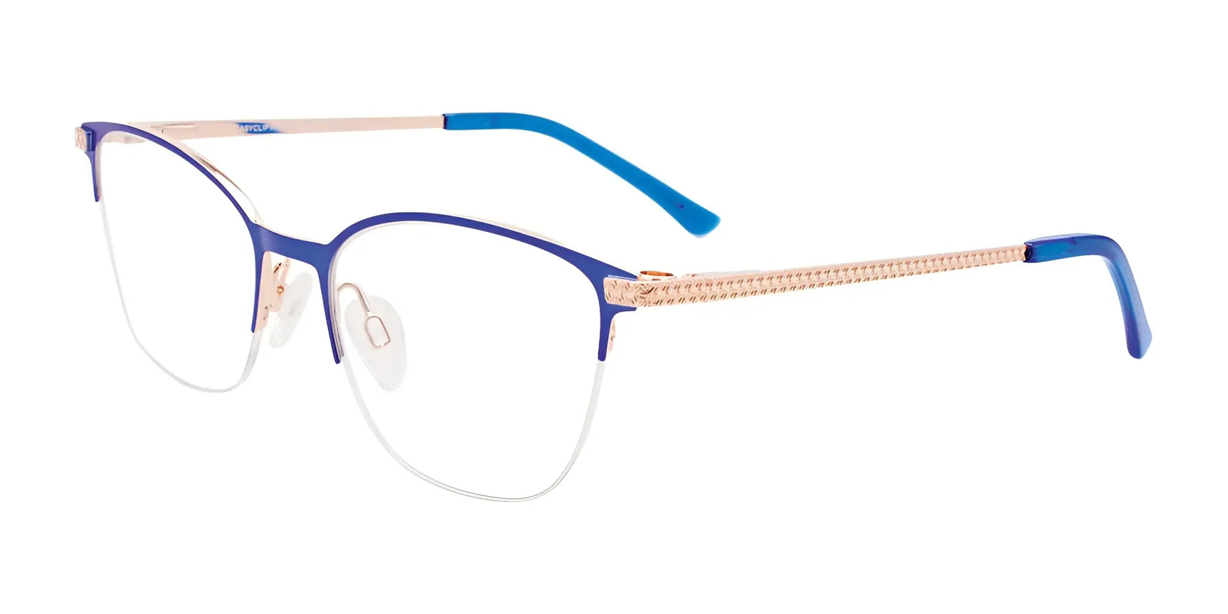 EasyClip EC605 Eyeglasses with Clip-on Sunglasses Blue & Pnk Gold / Blue Pnk Gold EasyClip EC605 Eyeglasses with Clip-on Sunglasses Blue & Pnk Gold / Blue Pnk Gold