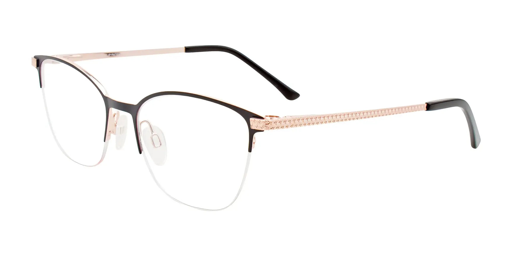 EasyClip EC605 Eyeglasses with Clip-on Sunglasses Sat Blk Pnk Gld / Blk Pnk Gld EasyClip EC605 Eyeglasses with Clip-on Sunglasses Sat Blk Pnk Gld / Blk Pnk Gld