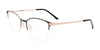 EasyClip EC605 Eyeglasses with Clip-on Sunglasses | Size 49 / Sat Blk Pnk Gld/Blk Pnk Gld