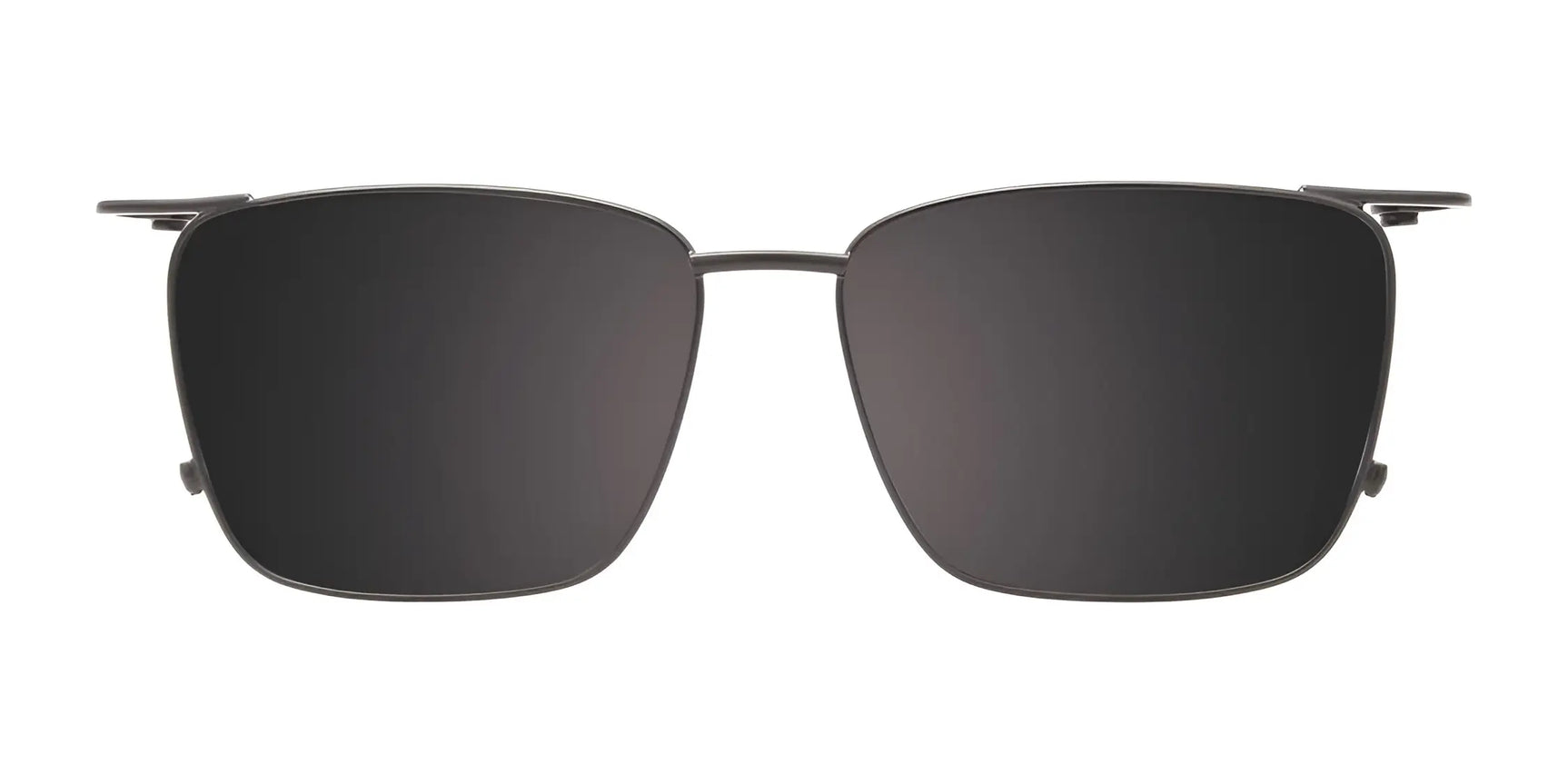 EasyClip EC606 Eyeglasses with Clip-on Sunglasses by EasyClip, size 54, feature thin metal frames and a sleek black square design. Shown from the front on a white background, they offer modern versatility with clip-on polarized lenses. EasyClip EC606 Eyeglasses with Clip-on Sunglasses by EasyClip, size 54, feature thin metal frames and a sleek black square design. Shown from the front on a white background, they offer modern versatility with clip-on polarized lenses.