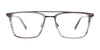 EasyClip EC606 Eyeglasses with Clip-on Sunglasses | Size 54 / Str Brown & Dark Steel/Brown