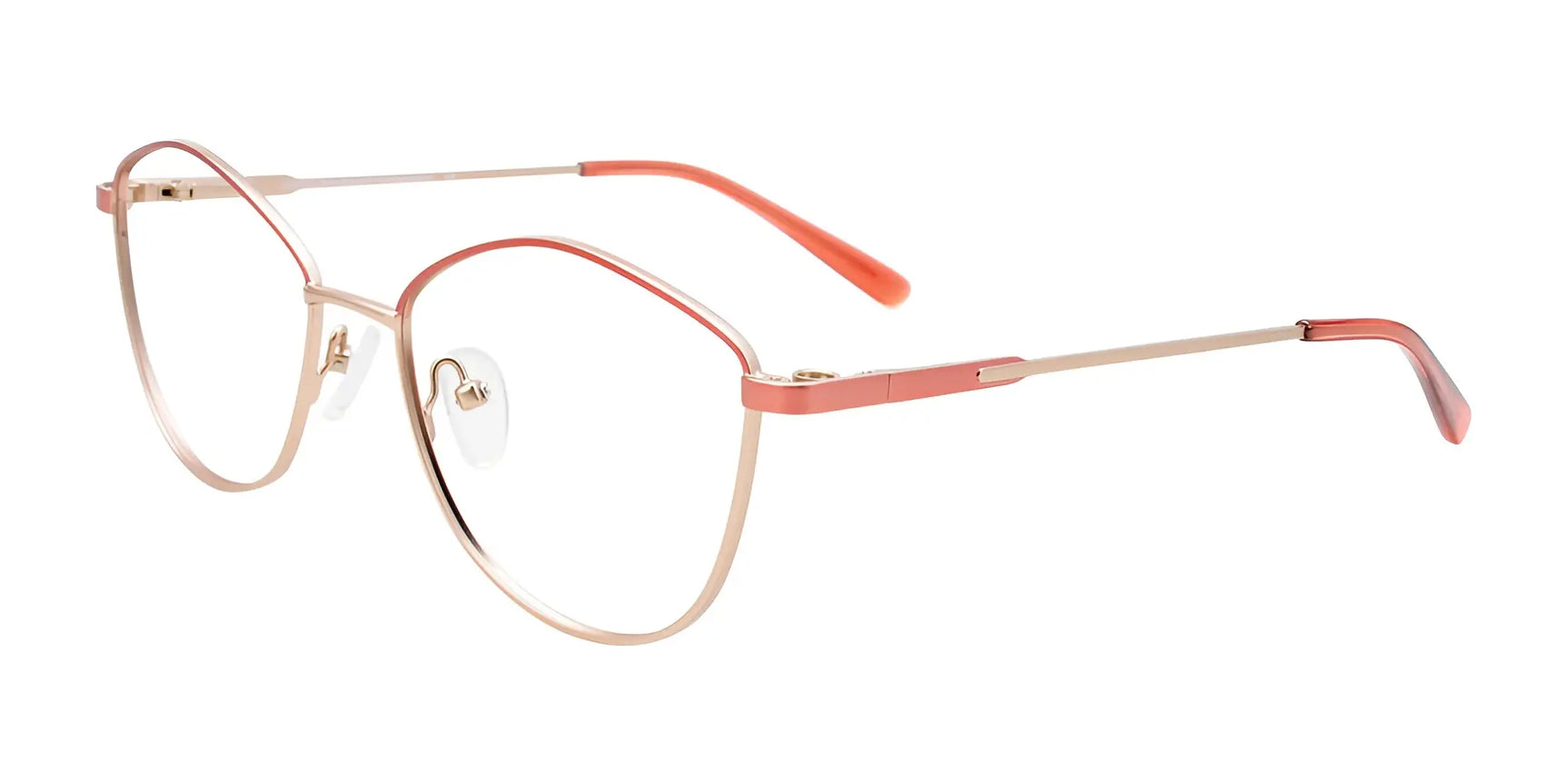 EasyClip EC608 Eyeglasses with Clip-on Sunglasses Coral & Pink Gold EasyClip EC608 Eyeglasses with Clip-on Sunglasses Coral & Pink Gold