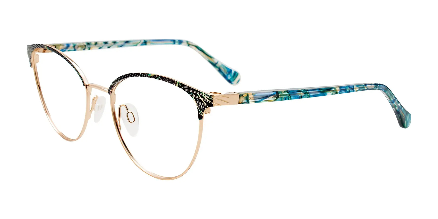 EasyClip EC610 Eyeglasses with Clip-on Sunglasses Green & Gold EasyClip EC610 Eyeglasses with Clip-on Sunglasses Green & Gold