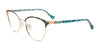 EasyClip EC610 Eyeglasses with Clip-on Sunglasses | Size 50 / Green & Gold
