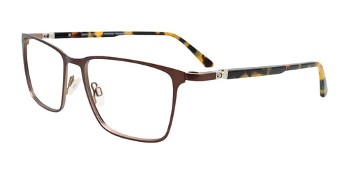 EasyClip EC613 Eyeglasses with Clip-on Sunglasses / Size 54 / Dark Brn & Lt Brn/Tort Brown