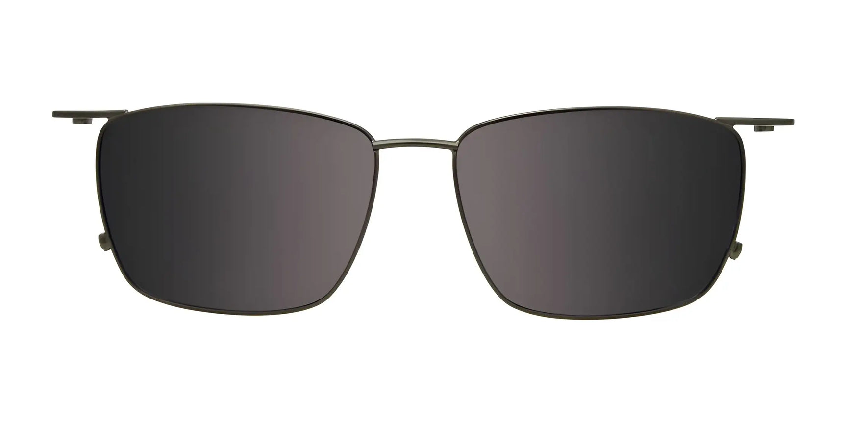 EasyClip EC613 Eyeglasses with Clip-on Sunglasses, Size 54—rectangular black frames by EasyClip, shown front view on white background; includes a polarized clip-on for versatile wear. EasyClip EC613 Eyeglasses with Clip-on Sunglasses, Size 54—rectangular black frames by EasyClip, shown front view on white background; includes a polarized clip-on for versatile wear.