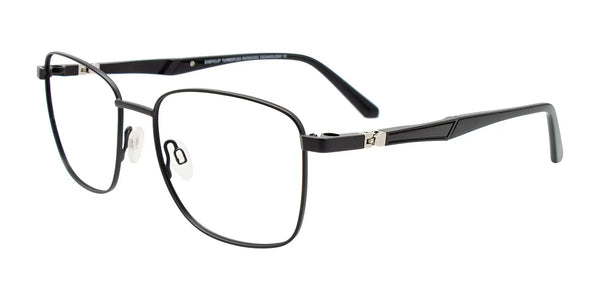 EasyClip EC614 Eyeglasses with Clip-on Sunglasses | Size 54 / Sat Black