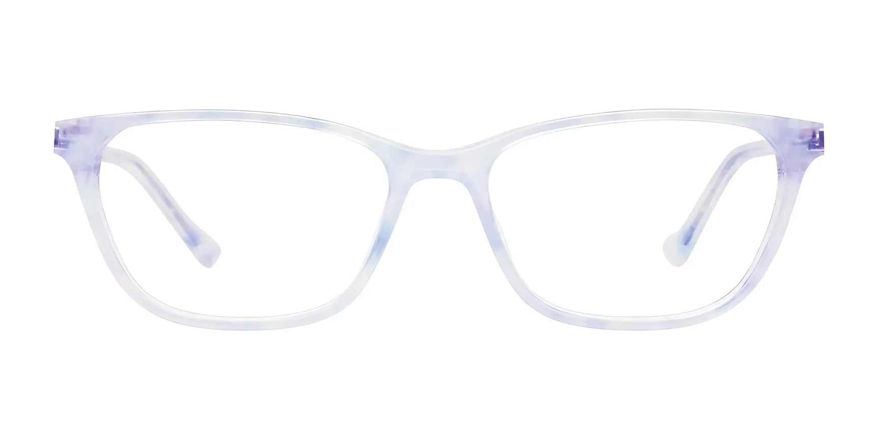 EasyClip EC618 Eyeglasses with Clip-on Sunglasses, size 53, feature a clear rectangular translucent frame ideal for prescription glasses. Displayed on a white background. EasyClip EC618 Eyeglasses with Clip-on Sunglasses, size 53, feature a clear rectangular translucent frame ideal for prescription glasses. Displayed on a white background.