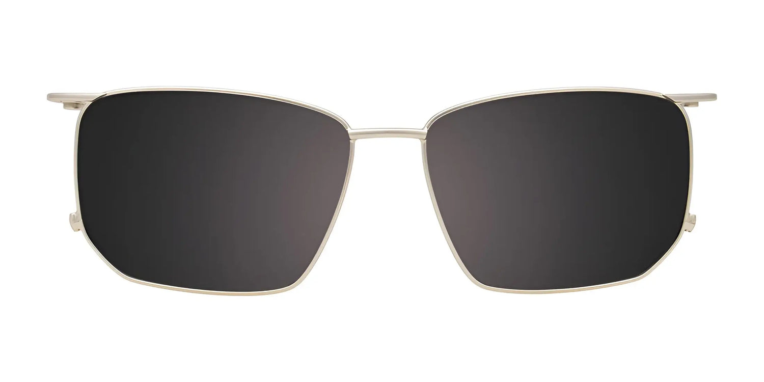 EasyClip EC627 Eyeglasses with Clip-on Sunglasses | Size 50 by EasyClip—gold-rimmed rectangular frames with dark clip-on lenses, shown front-facing on a white background for versatile style and sun protection. EasyClip EC627 Eyeglasses with Clip-on Sunglasses | Size 50 by EasyClip—gold-rimmed rectangular frames with dark clip-on lenses, shown front-facing on a white background for versatile style and sun protection.