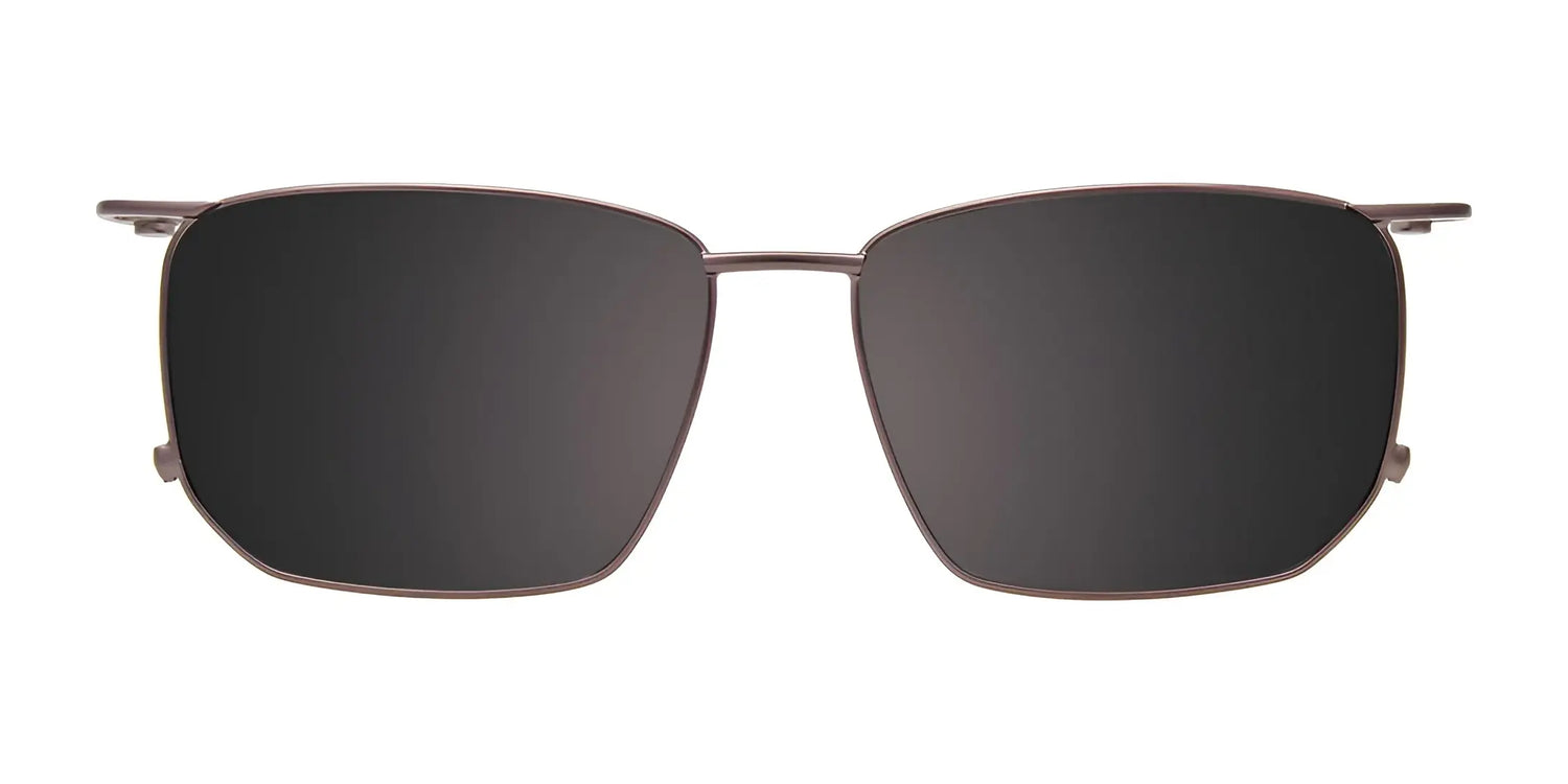 Front view of EasyClip EC627 eyeglasses with a thin black rectangular metal frame, shown with the polarized clip-on sunglasses attached. Brand: EasyClip. Size 50. Displayed on a white background. Front view of EasyClip EC627 eyeglasses with a thin black rectangular metal frame, shown with the polarized clip-on sunglasses attached. Brand: EasyClip. Size 50. Displayed on a white background.