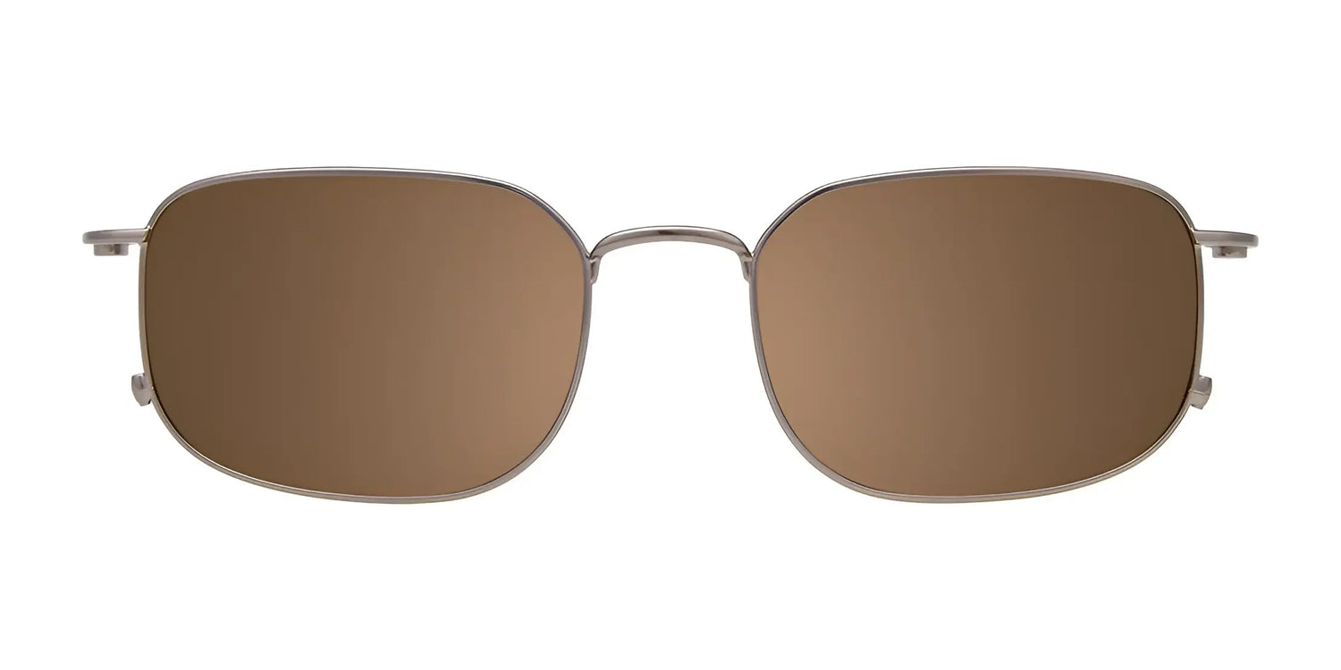 The EasyClip EC629 Eyeglasses with Clip-on Sunglasses by EasyClip feature rectangular brown lenses and thin metal frames, shown front view on white. These prescription-ready clip-ons combine style and convenience for daily use. Size 51. The EasyClip EC629 Eyeglasses with Clip-on Sunglasses by EasyClip feature rectangular brown lenses and thin metal frames, shown front view on white. These prescription-ready clip-ons combine style and convenience for daily use. Size 51.