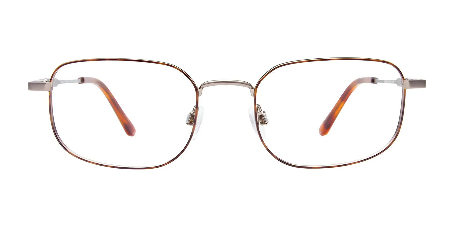 EasyClip EC629 Eyeglasses by EasyClip feature thin, square frames with brown tortoiseshell temples. Prescription ready and compatible with included clip-on sunglasses. Size 51, shown on a white background. EasyClip EC629 Eyeglasses by EasyClip feature thin, square frames with brown tortoiseshell temples. Prescription ready and compatible with included clip-on sunglasses. Size 51, shown on a white background.