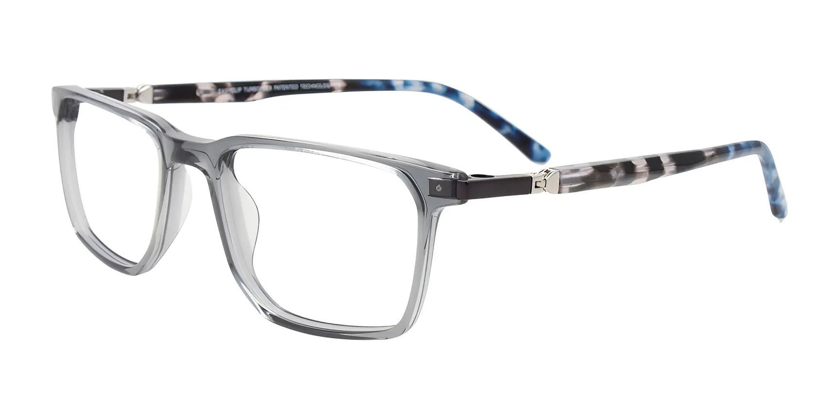 EasyClip EC634 Eyeglasses with Clip-on Sunglasses Crystal Grey EasyClip EC634 Eyeglasses with Clip-on Sunglasses Crystal Grey