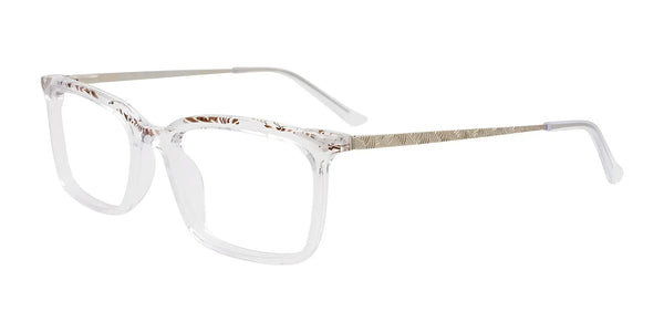 EasyClip EC635 Eyeglasses with Clip-on Sunglasses | Size 52 / Crystal