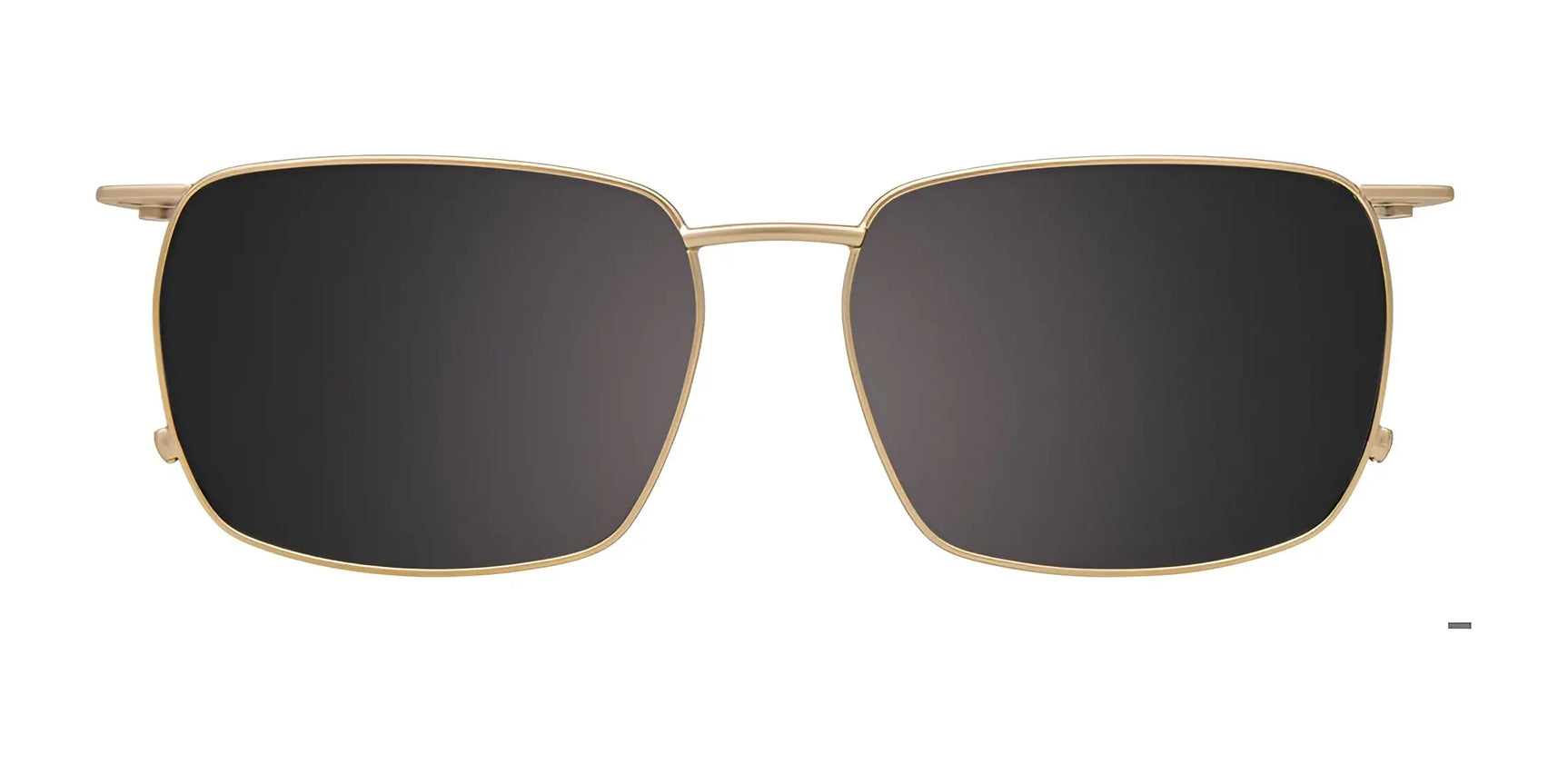 EasyClip EC646 Eyeglasses with Clip-on Sunglasses by EasyClip, size 53, featuring gold frames and dark lenses on a white background for versatile style. EasyClip EC646 Eyeglasses with Clip-on Sunglasses by EasyClip, size 53, featuring gold frames and dark lenses on a white background for versatile style.