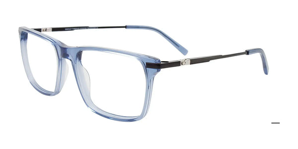 EasyClip EC646 Eyeglasses with Clip-on Sunglasses | Size 53 / Blue Trasparent