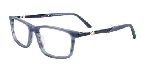 EasyClip EC648 Eyeglasses with Clip-on Sunglasses / Size 54 / Matt Marble Blue / Blue