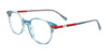 EasyClip EC649 Eyeglasses | Size 45 / Teal Striped & Red