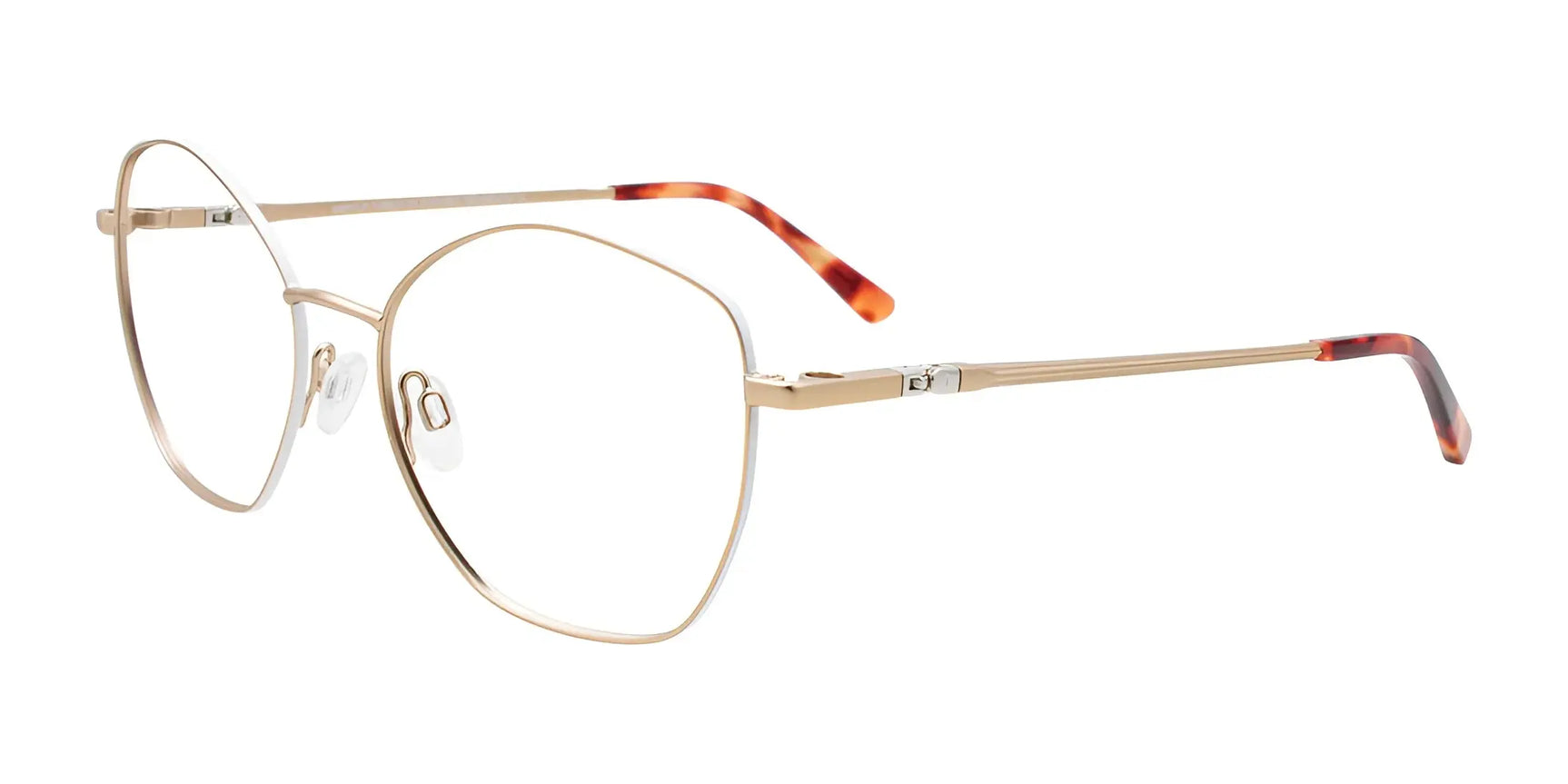 EasyClip EC650 Eyeglasses with Clip-on Sunglasses Satin Gold & White EasyClip EC650 Eyeglasses with Clip-on Sunglasses Satin Gold & White