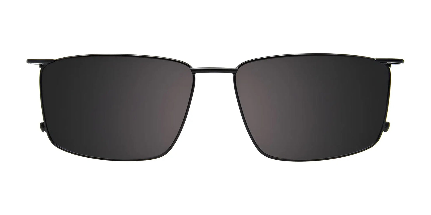 EasyClip EC651 Eyeglasses with Clip-on Sunglasses by EasyClip, size 55, feature a black rectangular design with thin metal frames and dark polarized lenses, combining everyday style and protection. Shown against a white background. EasyClip EC651 Eyeglasses with Clip-on Sunglasses by EasyClip, size 55, feature a black rectangular design with thin metal frames and dark polarized lenses, combining everyday style and protection. Shown against a white background.