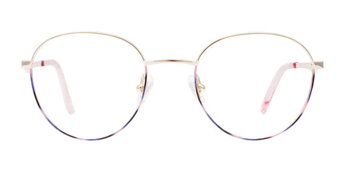 EasyClip EC657 Eyeglasses / Size 46 / Shiny Gold & Pink Tort