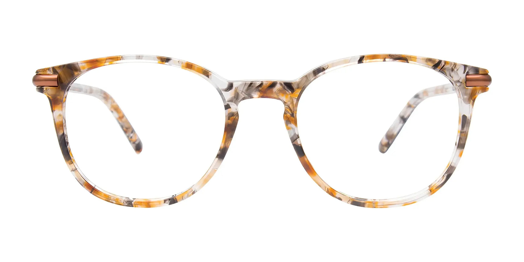 The EasyClip EC658 Eyeglasses by EasyClip, size 47, feature a round tortoiseshell frame with clear, brown, and amber tones; include a convenient clip-on design and are prescription-ready. The EasyClip EC658 Eyeglasses by EasyClip, size 47, feature a round tortoiseshell frame with clear, brown, and amber tones; include a convenient clip-on design and are prescription-ready.
