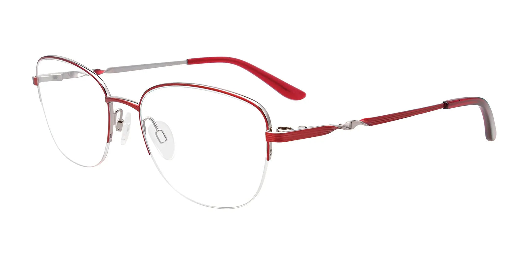 EasyClip EC661 Eyeglasses with Clip-on Sunglasses Red & Silver EasyClip EC661 Eyeglasses with Clip-on Sunglasses Red & Silver