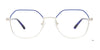 EasyClip EC665 Eyeglasses with Clip-on Sunglasses | Size 51 / Blue & Silver/Dark Blue Tortoise