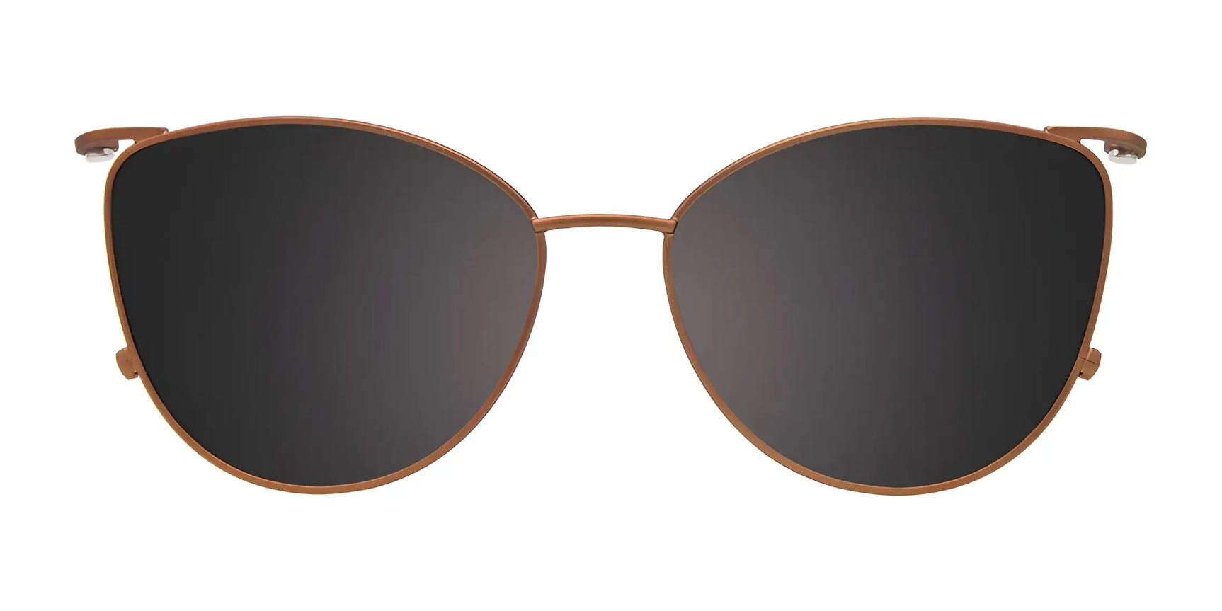 EasyClip EC673 Eyeglasses with Clip-on Sunglasses (Size 51) by EasyClip feature a stylish brown cat-eye frame and dark lenses, offering convenience and versatility with the included polarized clip-on sunglasses. EasyClip EC673 Eyeglasses with Clip-on Sunglasses (Size 51) by EasyClip feature a stylish brown cat-eye frame and dark lenses, offering convenience and versatility with the included polarized clip-on sunglasses.