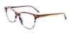 EasyClip EC680 Eyeglasses with Clip-on Sunglasses | Size 52 / Trans Marble Blue & Pink & Crystal