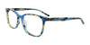 EasyClip EC686 Eyeglasses with Clip-on Sunglasses | Size 52 / Blue Mix Pattern