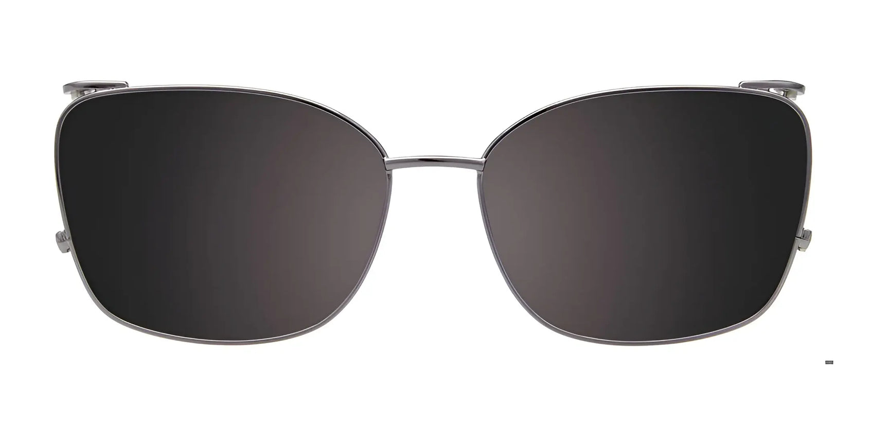 Front view of EasyClip EC687 Eyeglasses with Clip-on Sunglasses by EasyClip, size 52, black square frames with thin silver metal. Features polarized clip-on for style and UV protection, displayed on a white background. Front view of EasyClip EC687 Eyeglasses with Clip-on Sunglasses by EasyClip, size 52, black square frames with thin silver metal. Features polarized clip-on for style and UV protection, displayed on a white background.