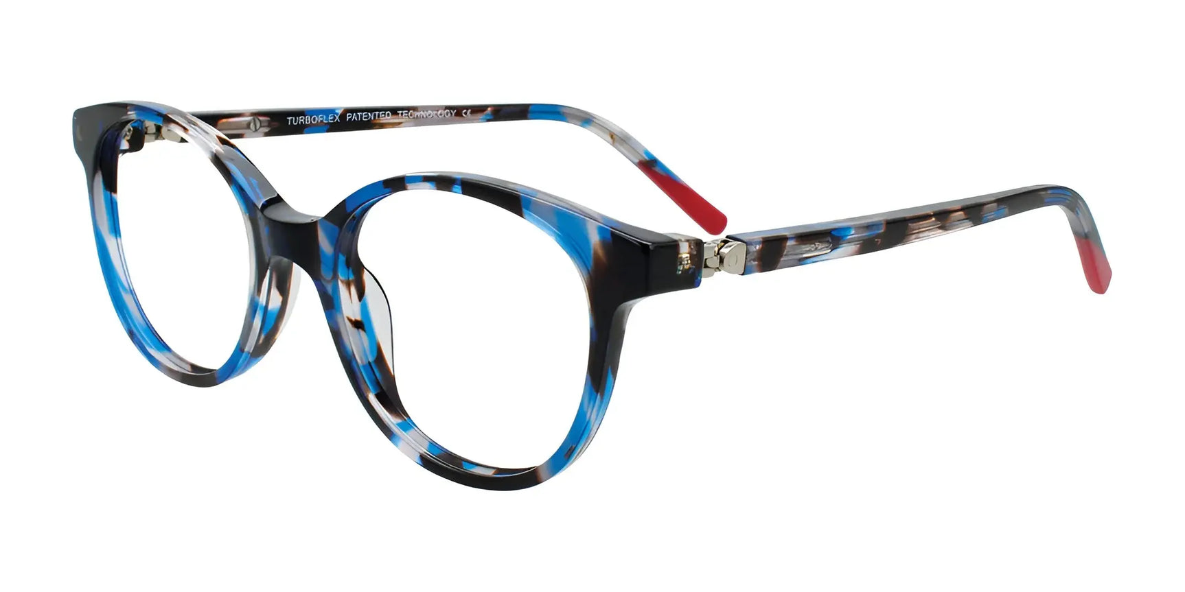 EasyClip EC693 Eyeglasses Blue Tortoise & Red EasyClip EC693 Eyeglasses Blue Tortoise & Red