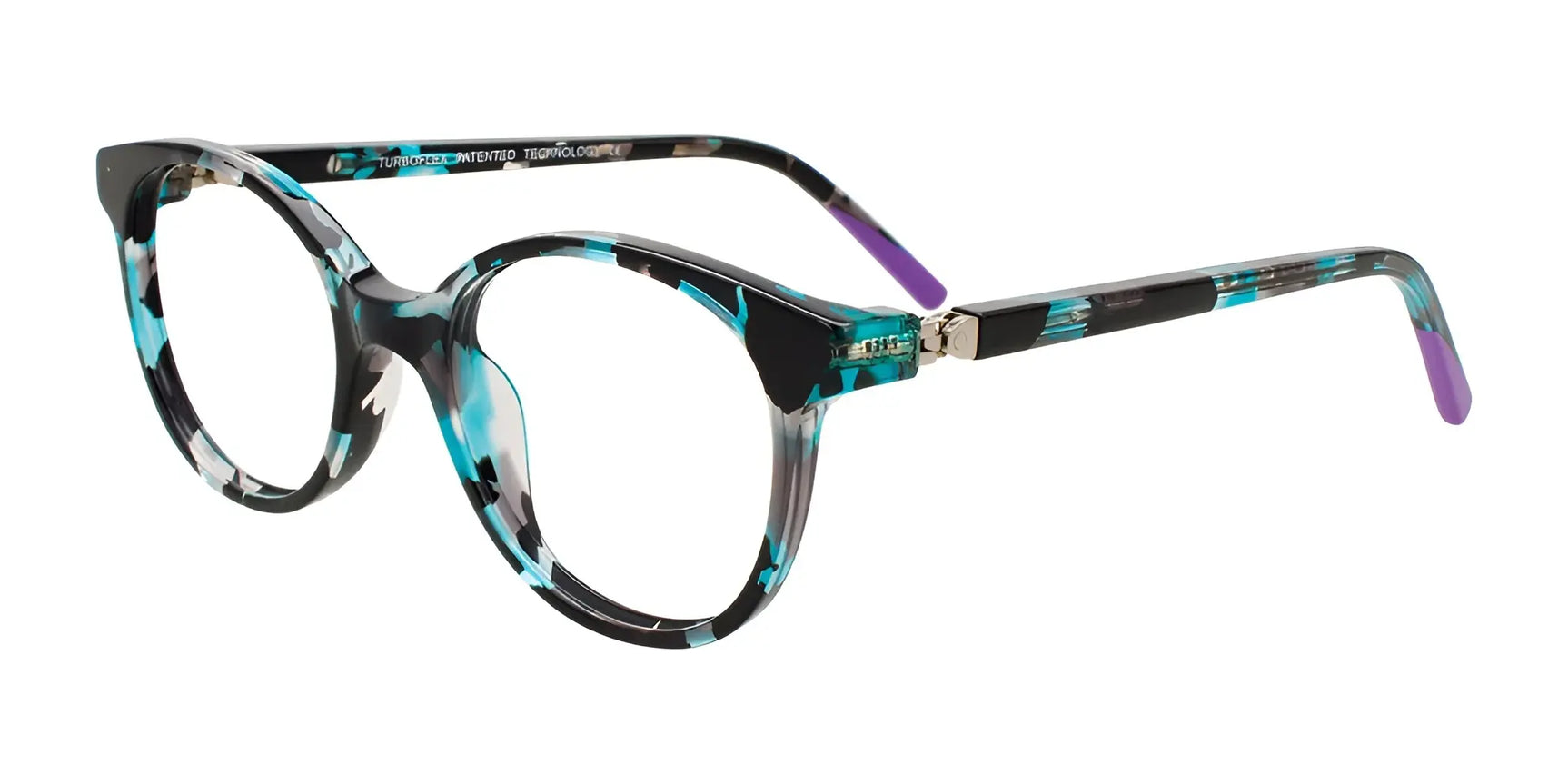 EasyClip EC693 Eyeglasses Teal Tortoise & Purple EasyClip EC693 Eyeglasses Teal Tortoise & Purple