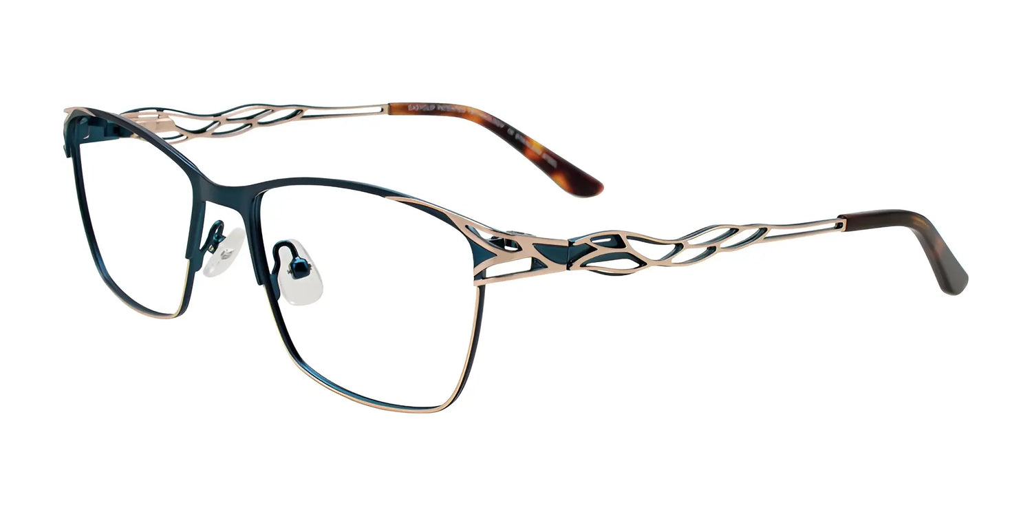 EasyClip EC703 Eyeglasses with Clip-on Sunglasses Teal & Gold EasyClip EC703 Eyeglasses with Clip-on Sunglasses Teal & Gold