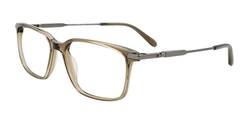 EasyClip EC714 Eyeglasses with Clip-on Sunglasses / Size 54 / Khaki Transparent