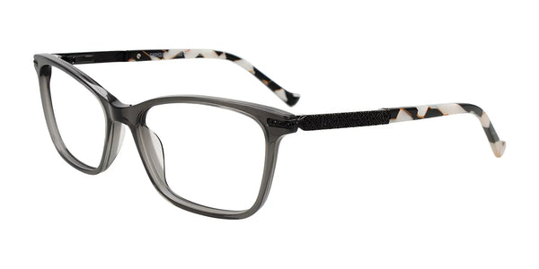 EasyClip EC723 Eyeglasses with Clip-on Sunglasses | Size 53 / Black Transparent